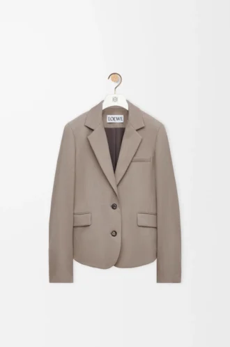 Chaqueta entallada de lana Beige Melange