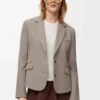 Chaqueta entallada de lana Beige Melange Chaqueta entallada de lana Beige Melange