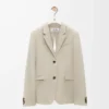 Chaqueta entallada de lana melange beige claro Chaqueta entallada de lana melange beige claro