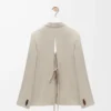 Chaqueta entallada de lana melange beige claro Chaqueta entallada de lana melange beige claro