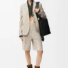 Chaqueta entallada de lana melange beige claro Chaqueta entallada de lana melange beige claro
