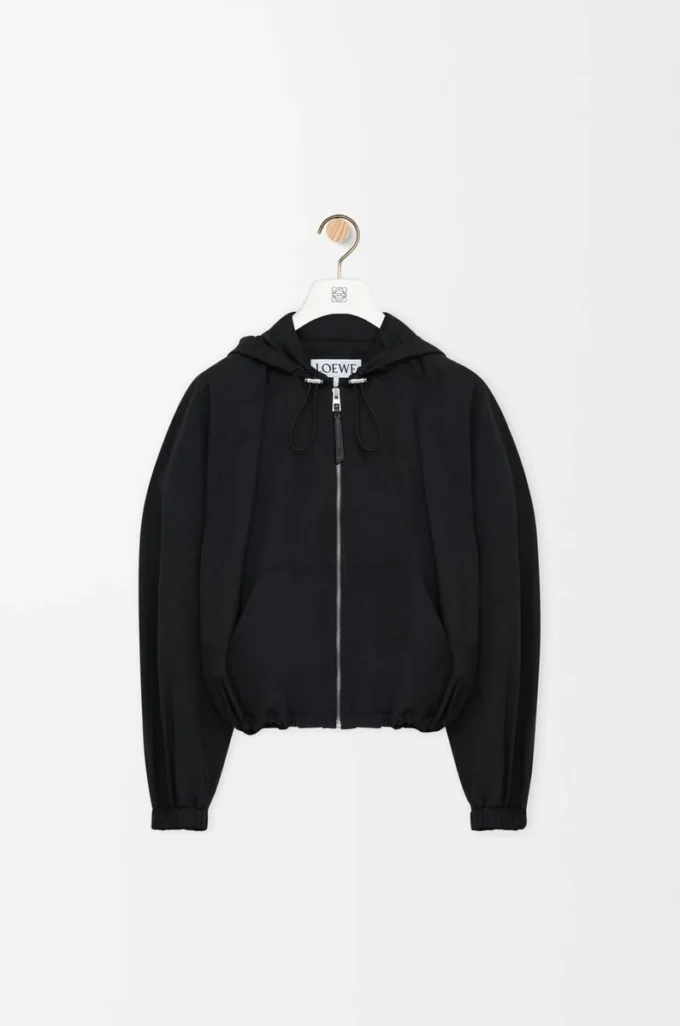 Chaqueta globo en mezcla de cupro Negro Chaqueta globo en mezcla de cupro Negro