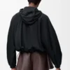 Chaqueta globo en mezcla de cupro Negro Chaqueta globo en mezcla de cupro Negro
