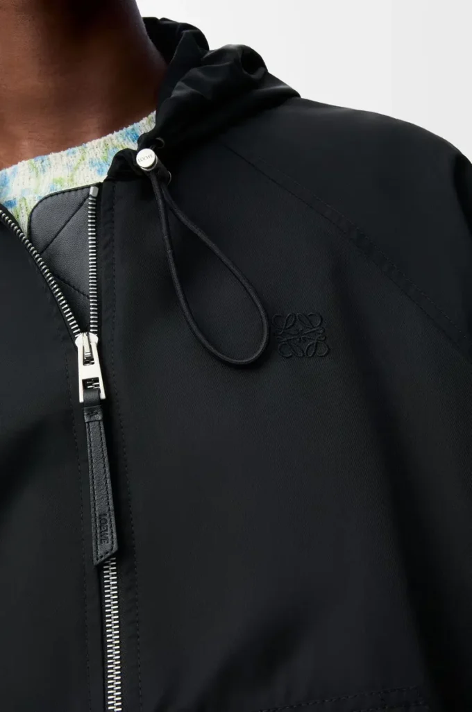Chaqueta globo en mezcla de cupro Negro Chaqueta globo en mezcla de cupro Negro