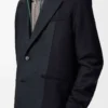 Chaqueta híbrida de lana azul marino/gris Chaqueta híbrida de lana azul marino/gris