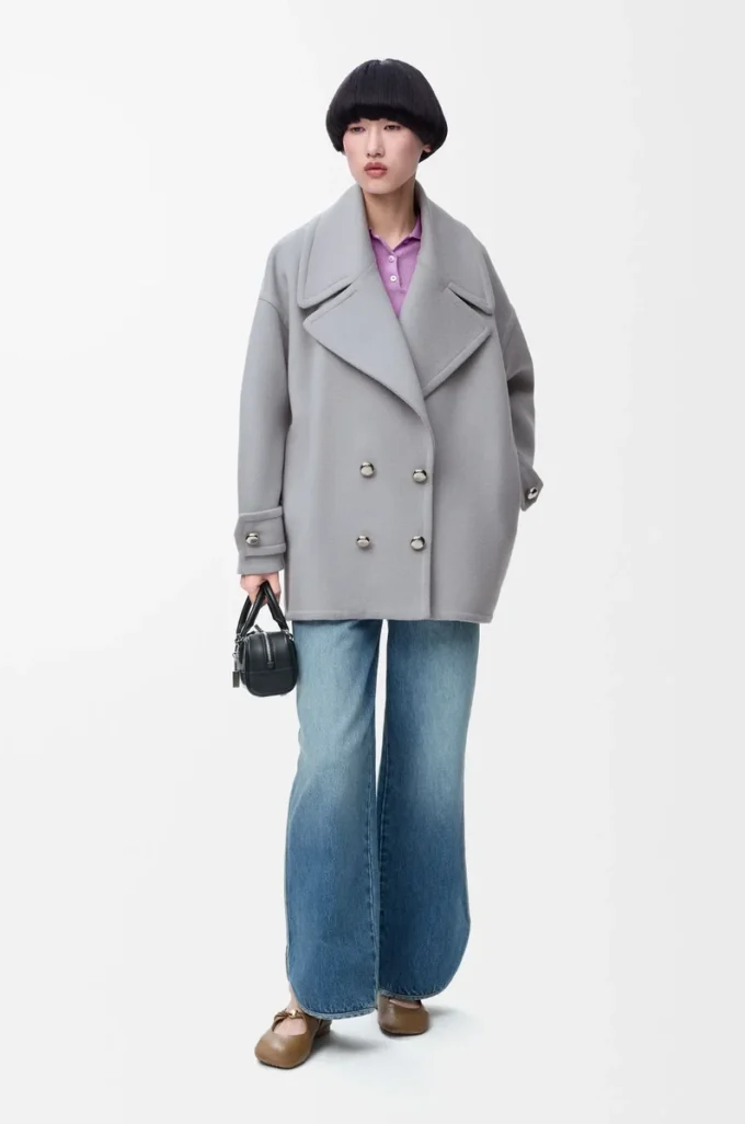 Chaqueta marinera Pebble de lana gris Chaqueta marinera Pebble de lana gris