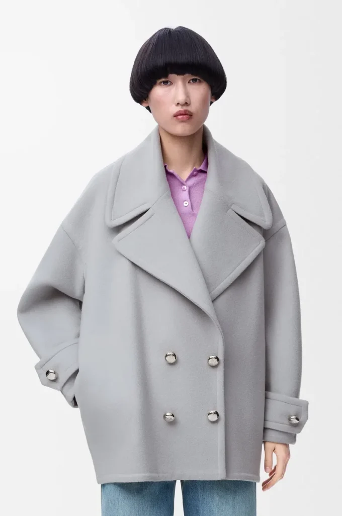 Chaqueta marinera Pebble de lana gris Chaqueta marinera Pebble de lana gris