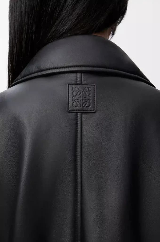 Chaqueta motera de piel de cordero napa. Color negro. Chaqueta motera de piel de cordero napa. Color negro.