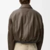 Chaqueta motera de piel de cordero napa verde caqui Chaqueta motera de piel de cordero napa verde caqui
