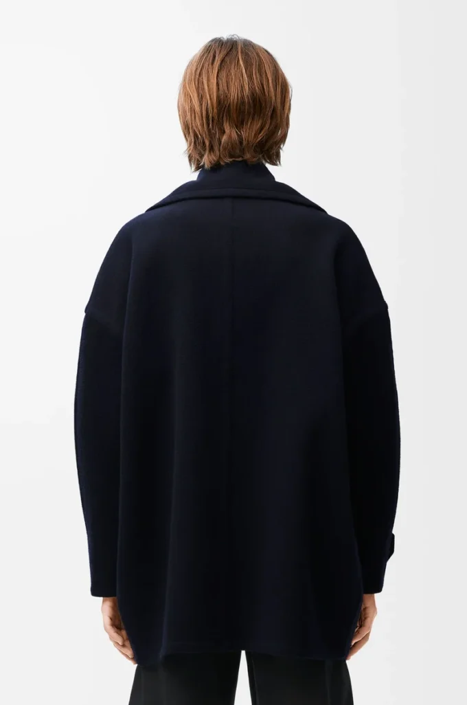 Chaqueta tipo peacoat de lana azul medianoche Chaqueta tipo peacoat de lana azul medianoche