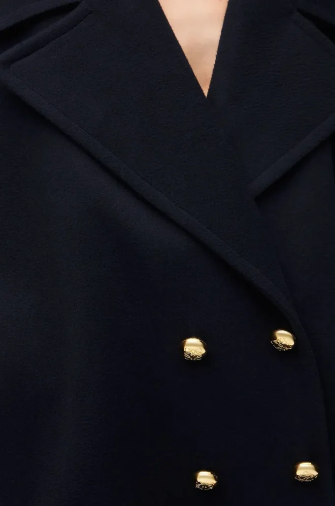 Chaqueta tipo peacoat de lana azul medianoche Chaqueta tipo peacoat de lana azul medianoche