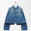 Chaqueta trapecio en denim azul denim Chaqueta trapecio en denim azul denim