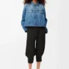 Chaqueta trapecio en denim azul denim Chaqueta trapecio en denim azul denim