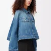 Chaqueta trapecio en denim azul denim Chaqueta trapecio en denim azul denim