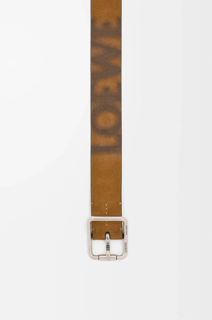 Cinturón Double Roller Curve en ante prensado Cognac/Vintage Palladium Cinturón Double Roller Curve en ante prensado Cognac/Vintage Palladium