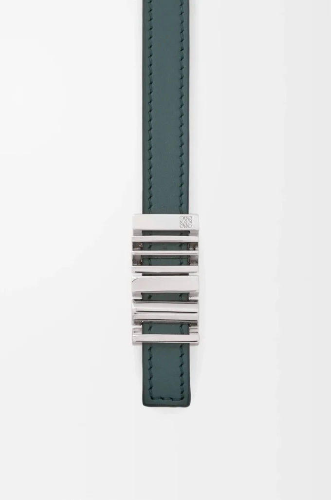 Cinturón LOEWE Graphic de piel de becerro lisa Deep Forest/Palladium Cinturón LOEWE Graphic de piel de becerro lisa Deep Forest/Palladium