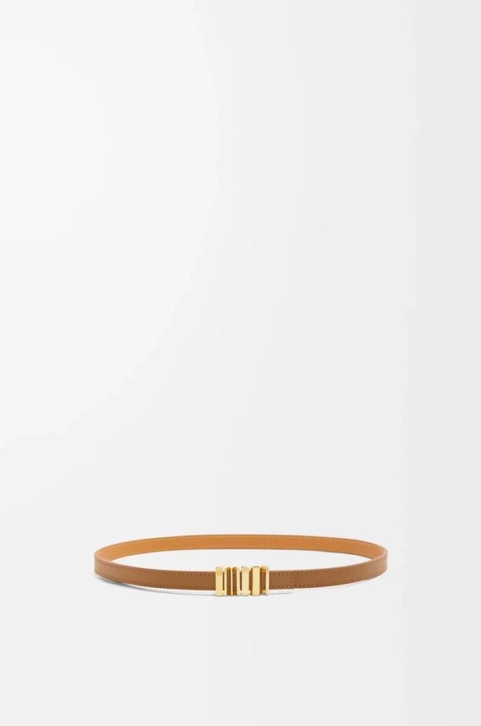 Cinturón LOEWE Graphic de piel de becerro lisa Oak/Gold Cinturón LOEWE Graphic de piel de becerro lisa Oak/Gold