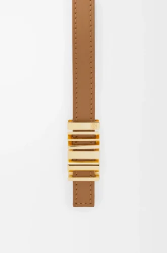 Cinturón LOEWE Graphic de piel de becerro lisa Oak/Gold