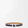 Cinturón Pebble de piel de becerro lisa Deep Navy/Palladium Cinturón Pebble de piel de becerro lisa Deep Navy/Palladium