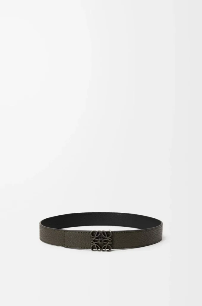 Cinturón reversible Anagram en piel de becerro granulada flexible Dark Khaki/Black/Dark Pal Cinturón reversible Anagram en piel de becerro granulada flexible Dark Khaki/Black/Dark Pal