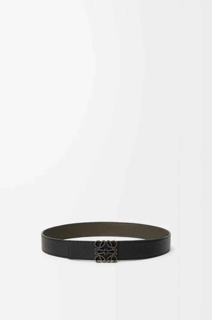 Cinturón reversible Anagram en piel de becerro granulada flexible Dark Khaki/Black/Dark Pal Cinturón reversible Anagram en piel de becerro granulada flexible Dark Khaki/Black/Dark Pal
