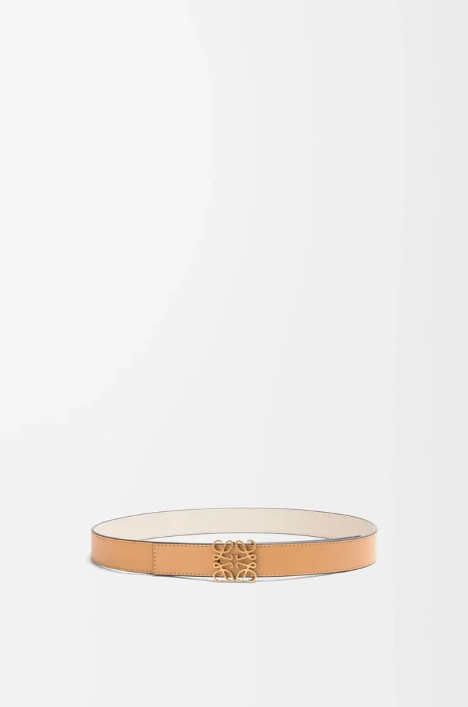 Cinturón reversible Anagram en piel de becerro lisa Warm Desert/Light Oat/Bronze Cinturón reversible Anagram en piel de becerro lisa Warm Desert/Light Oat/Bronze