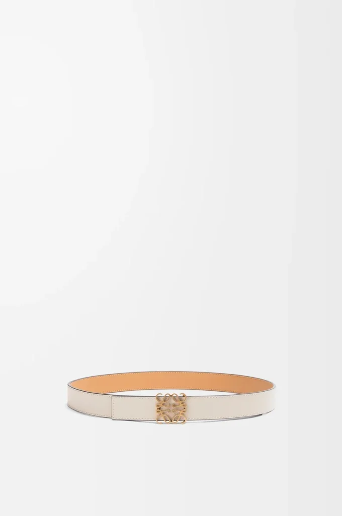 Cinturón reversible Anagram en piel de becerro lisa Warm Desert/Light Oat/Bronze Cinturón reversible Anagram en piel de becerro lisa Warm Desert/Light Oat/Bronze