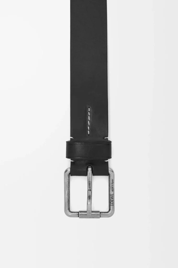 Cinturón Roller Curve en piel de becerro granulada flexible Negro/Palladium vintage Cinturón Roller Curve en piel de becerro granulada flexible Negro/Palladium vintage