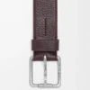 Cinturón Roller Curve en piel de becerro granulada flexible Oxblood/Palladium vintage Cinturón Roller Curve en piel de becerro granulada flexible Oxblood/Palladium vintage