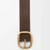 Cinturón suave redondeado en nubuck Tundra/Vintage Gold Cinturón suave redondeado en nubuck Tundra/Vintage Gold