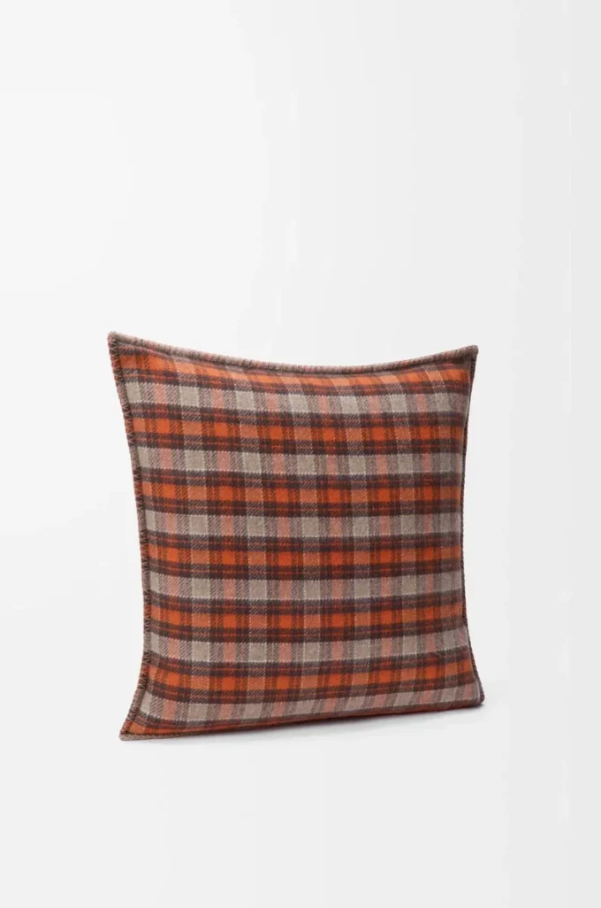 Cojín de lana y cachemira Beige/Naranja Cojín de lana y cachemira Beige/Naranja