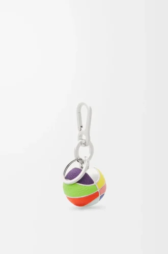 Colgante de baloncesto en piel de becerro y metal Multicolor