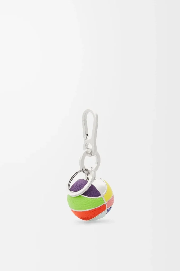 Colgante de baloncesto en piel de becerro y metal Multicolor