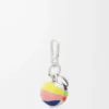 Colgante de baloncesto en piel de becerro y metal Multicolor