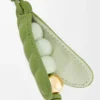 Colgante en forma de vaina de guisante en piel de becerro clásica verde primavera/jade primavera Colgante en forma de vaina de guisante en piel de becerro clásica verde primavera/jade primavera