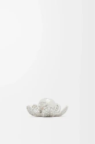 Colgante Flower Hat en plata de ley y cristales Plata/Blanco