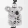 Colgante koala en fieltro y piel de becerro gris claro/negro Colgante koala en fieltro y piel de becerro gris claro/negro