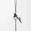 Colgante Magpie en piel de becerro clásica Negro/Plata Colgante Magpie en piel de becerro clásica Negro/Plata