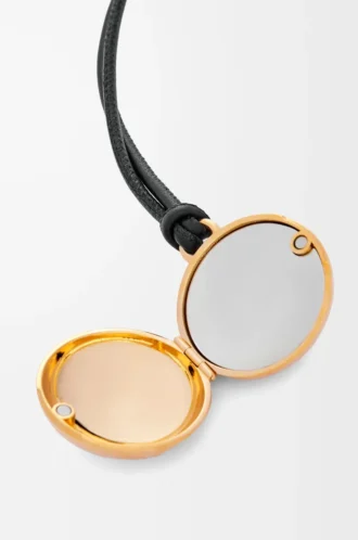 Colgante medallón Pebble Oro/Negro