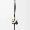 Colgante Panda en fieltro y piel de becerro Negro/Blanco Colgante Panda en fieltro y piel de becerro Negro/Blanco