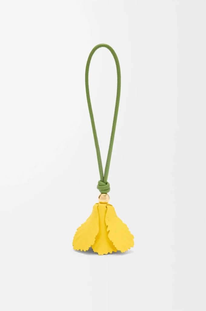 Colgante tulipán en piel de becerro clásica Amarillo Colgante tulipán en piel de becerro clásica Amarillo