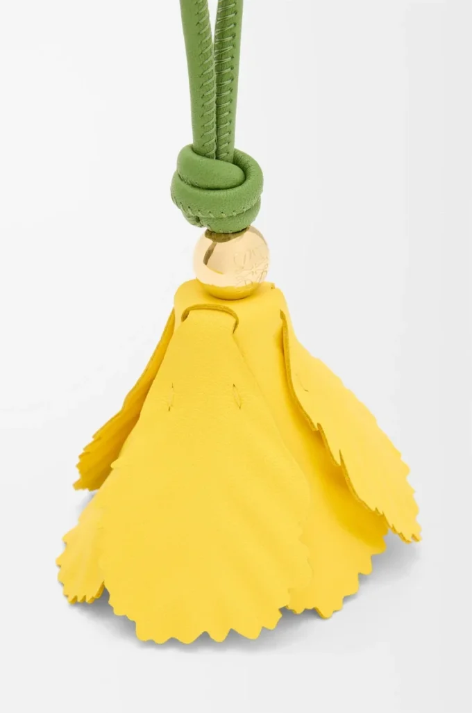 Colgante tulipán en piel de becerro clásica Amarillo Colgante tulipán en piel de becerro clásica Amarillo