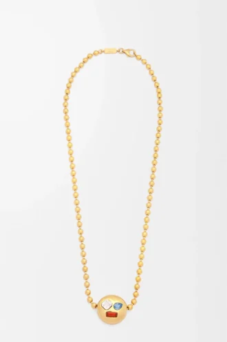 Collar Anagram Pebble en plata de ley y cristales Oro/Multicolor
