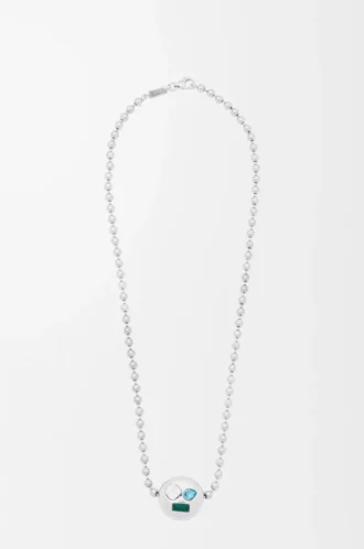 Collar Anagram Pebble en plata de ley y cristales Plata/Multicolor