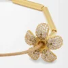 Collar Flor en plata de ley y cristales Blanco/Oro Collar Flor en plata de ley y cristales Blanco/Oro