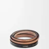 Conjunto de dos brazaletes en piel de becerro clásica Black/Tan Conjunto de dos brazaletes en piel de becerro clásica Black/Tan