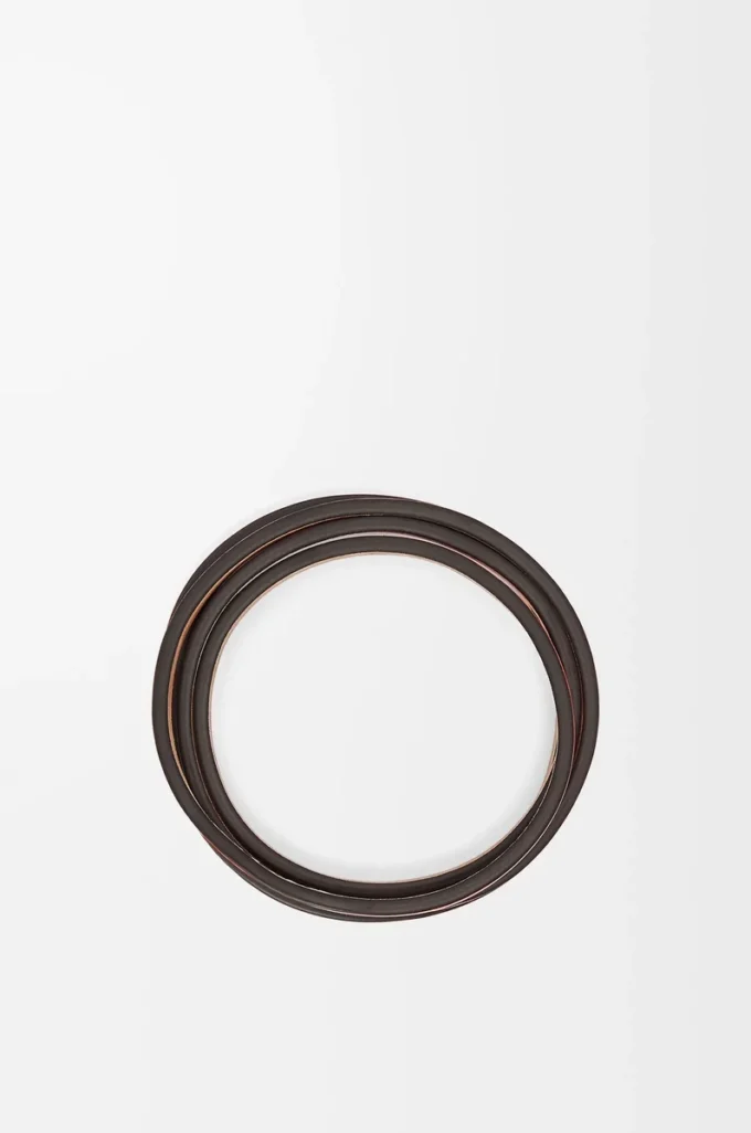 Conjunto de dos brazaletes en piel de becerro clásica Black/Tan Conjunto de dos brazaletes en piel de becerro clásica Black/Tan