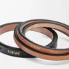 Conjunto de dos brazaletes en piel de becerro clásica Black/Tan Conjunto de dos brazaletes en piel de becerro clásica Black/Tan