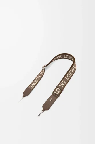 Correa Anagram en jacquard y piel de becerro Dark Cigar