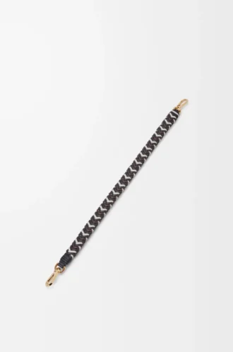 Correa corta Arrow en piel de becerro Black/Chocolate